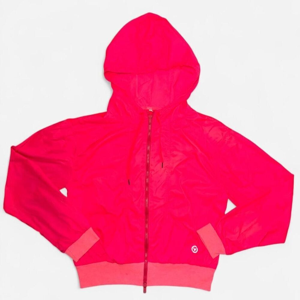 American Eagle Outfitters Neon Pink Lightweight Windbreaker Athletic Jacket